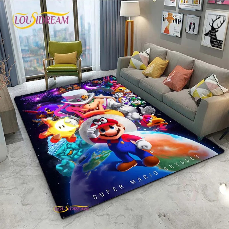 Navak Carpet Mario Cartoon Anime Carpet for Living Room Bedroom Cute Rugs Table Kitchen Door Kids Un-slip Floor Mats Alfombra Birthday gift