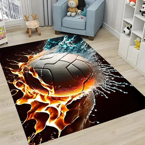 Navak Carpet Ball Sports Themed Carpet Cartoon Soccer Floor Mat for Kids Bedroom Decor Football Large Area Rugs Home Living Room Hallway Rug