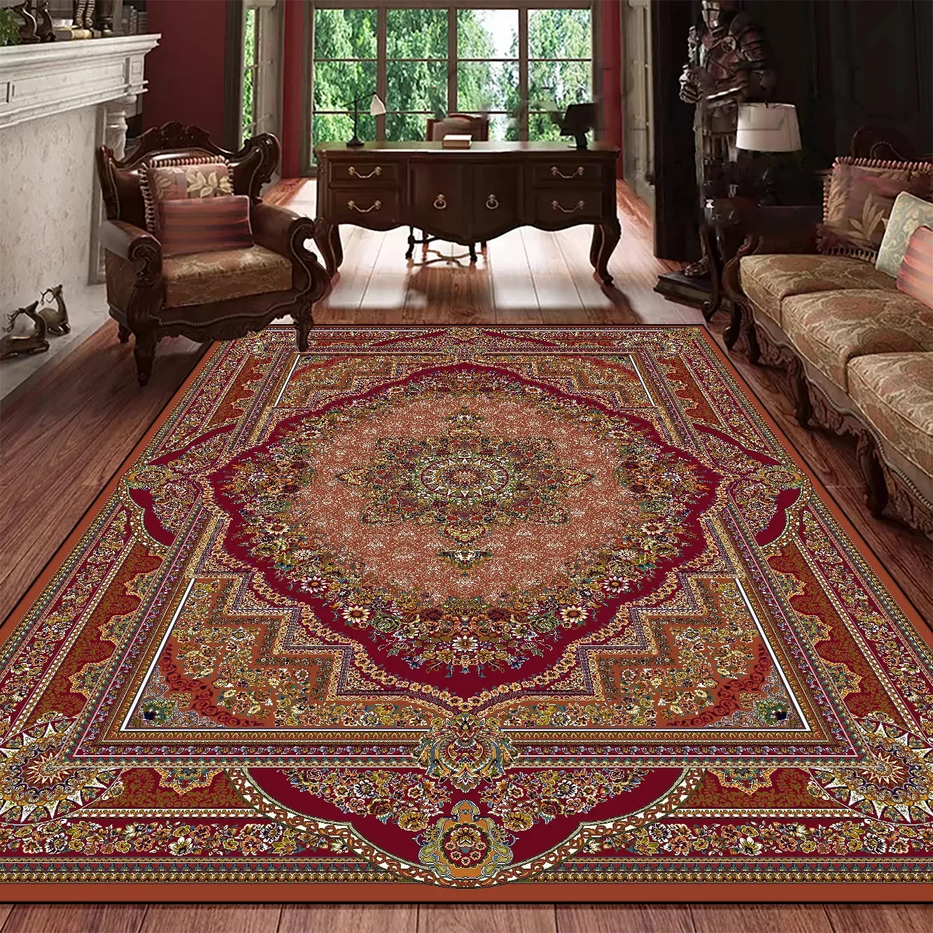 Navak Carpet Classic Persian Style Luxury Rug Elegant Washable Carpet for Living Room Bedroom Sophisticated Home Decor Floor Mat Kitchen Mat