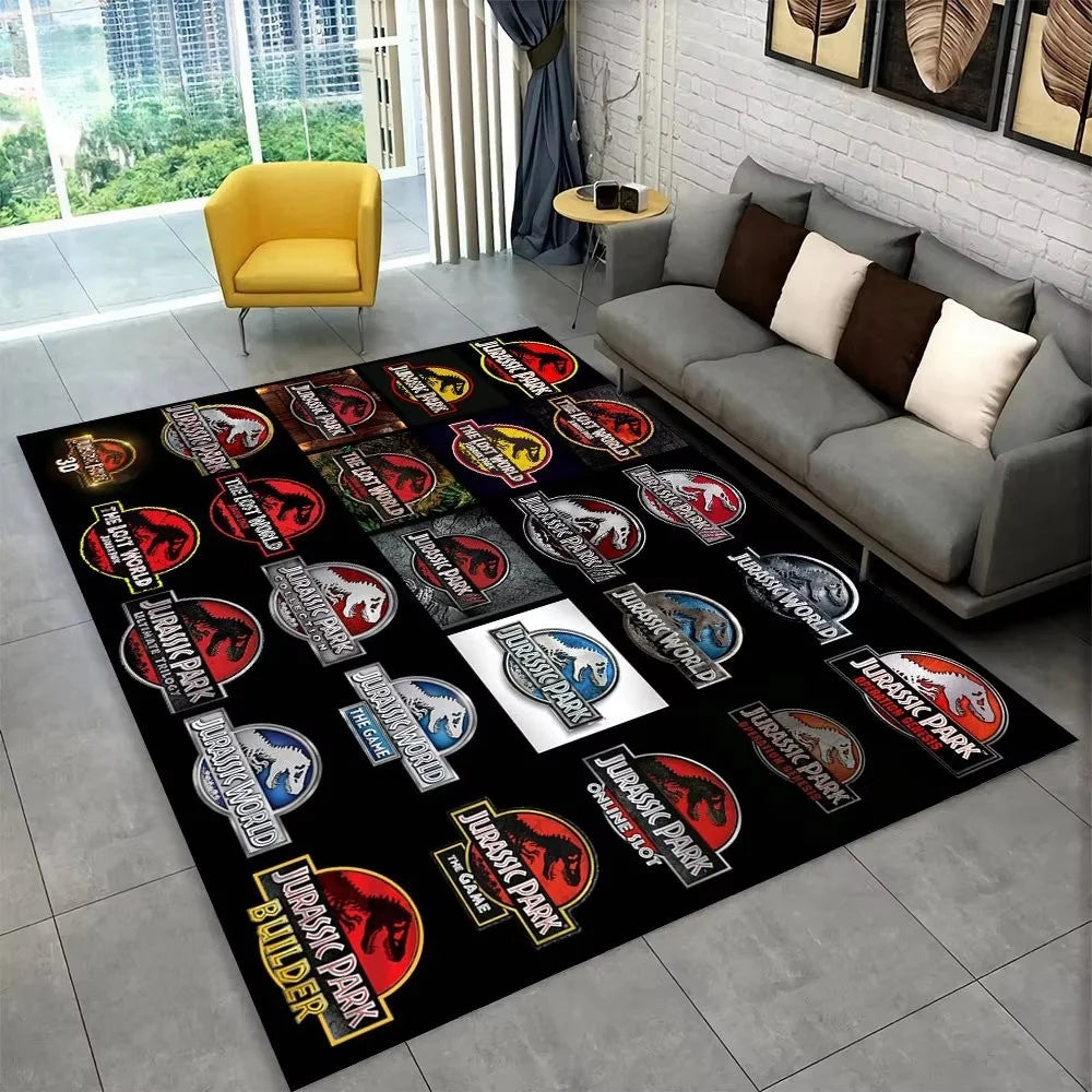Navak Carpet 3D J-Jurassic Park Dinosaur Carpet Large Area Rug Bedroom Kids’ Playroom Floor Mat Non-Slip Living Room Decor Fun Sofa Accent