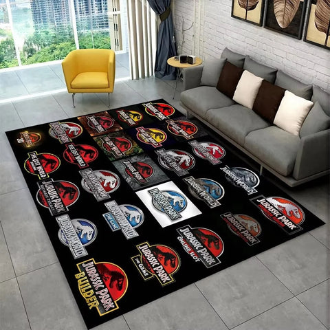 Navak Carpet 3D J-Jurassic Park Dinosaur Carpet Large Area Rug Bedroom Kids’ Playroom Floor Mat Non-Slip Living Room Decor Fun Sofa Accent