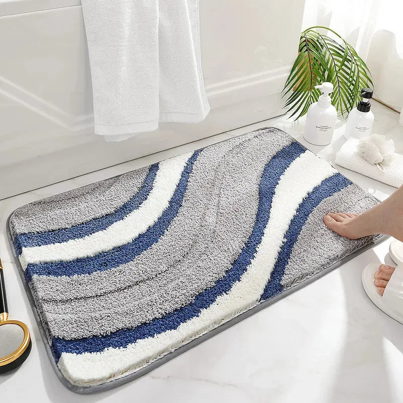 Navak Carpet Cartoon Imitation Cashmere Bathroom Mats Entry Door Quick Drying Absorbent Rugs Non-Slip Thickened Bedroom Carpets Household