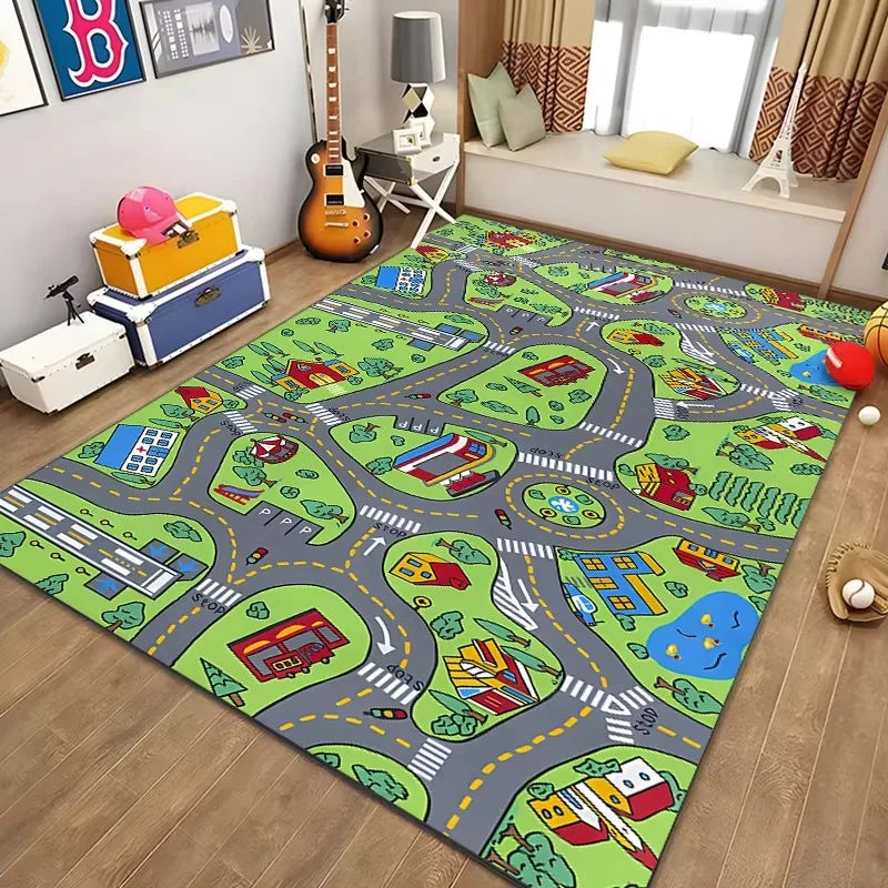 Navak Carpet Children’s Educational City Life Playmat Rug Road Traffic System Carpet for Bedroom Playroom Fun Learning Floor Mat Safe Kids