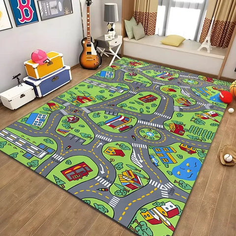 Navak Carpet Children’s Educational City Life Playmat Rug Road Traffic System Carpet for Bedroom Playroom Fun Learning Floor Mat Safe Kids