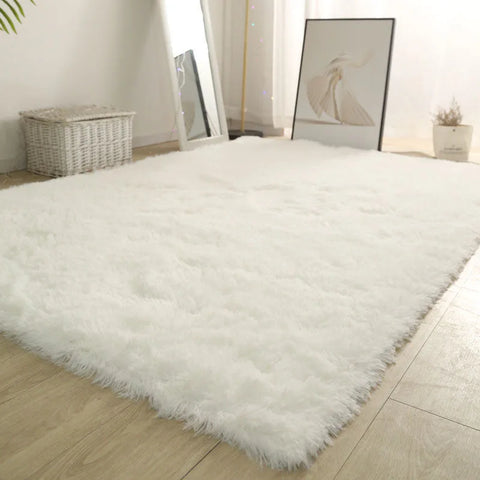 Navak Carpet White Fluffy Hall Carpet Modern Living Room Bedroom Home Decor Large Mats Thickened Non-Slip Girl Children's Room Pink Furry Rug