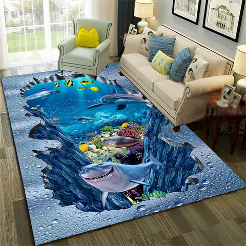Navak Carpet 3D Illusion Vision Hallucination HD Carpet Rug for Home Living Room Bedroom Sofa Doormat Decor,Child Area Rug Non-slip Floor Mat
