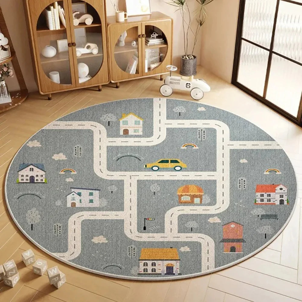 Navak Carpet Exclusive Picks Flannel Carpet Cartoon Game Living Room Mat Round Rug Coffee Table Sofa Cushion Stain-Resistant Non-Slip Rug Home Decor