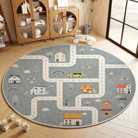 Navak Carpet Exclusive Picks Flannel Carpet Cartoon Game Living Room Mat Round Rug Coffee Table Sofa Cushion Stain-Resistant Non-Slip Rug Home Decor