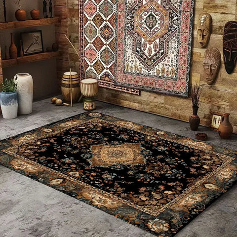 Navak Carpet Persian American Retro Carpet Large Area Living Room Decoration Home Ethnic Style Bedroom Rug Cloakroom Lounge Soft Mat Washable