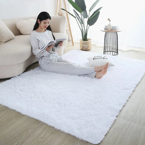 Navak Carpet Furry Carpet Living Room Mat Modern Bedroom Nordic Style Decoration Carpet Large Size Black Gray White Non Slip Children's Rugs