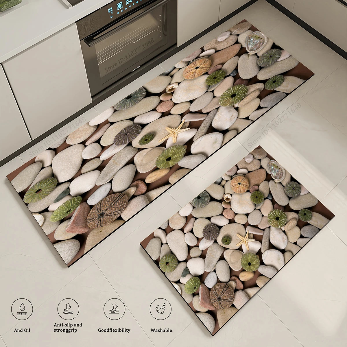 Navak Carpet Kitchen Stone Rug Waterproof and Non-slip Kitchen Long Floor Mat Quality Washable Bedroom Hallway Corner Entrance Doormat Carpet