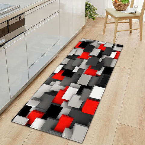 Navak Carpet Plaid Kitchen Mat Home Living Room Balcony Bedroom Floor Decoration 3D Carpet House Hallway Entrance Door Bath Non-Slip Foot Rug