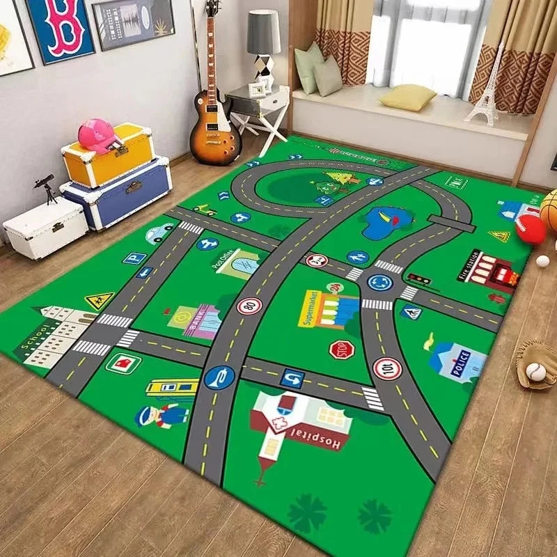 Navak Carpet Car Park Children Crawling Carpets for Living Room Decoration Kids Bedroom Home Decor Sofa Carpet Non Slip Area Rug Floor Mat