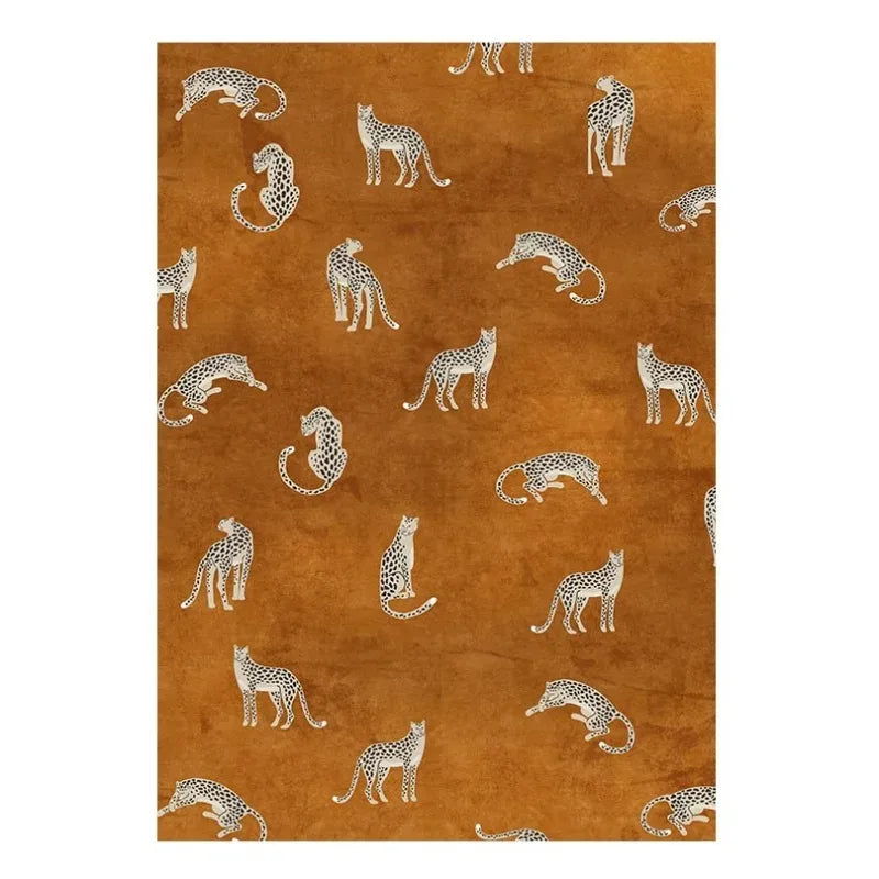 Navak Carpet Modern Nordic Living Room Carpet Artistic Leopard Print Rug Home Decoration Comfortable Soft Bedroom Bedside Non-slip Floor Mat