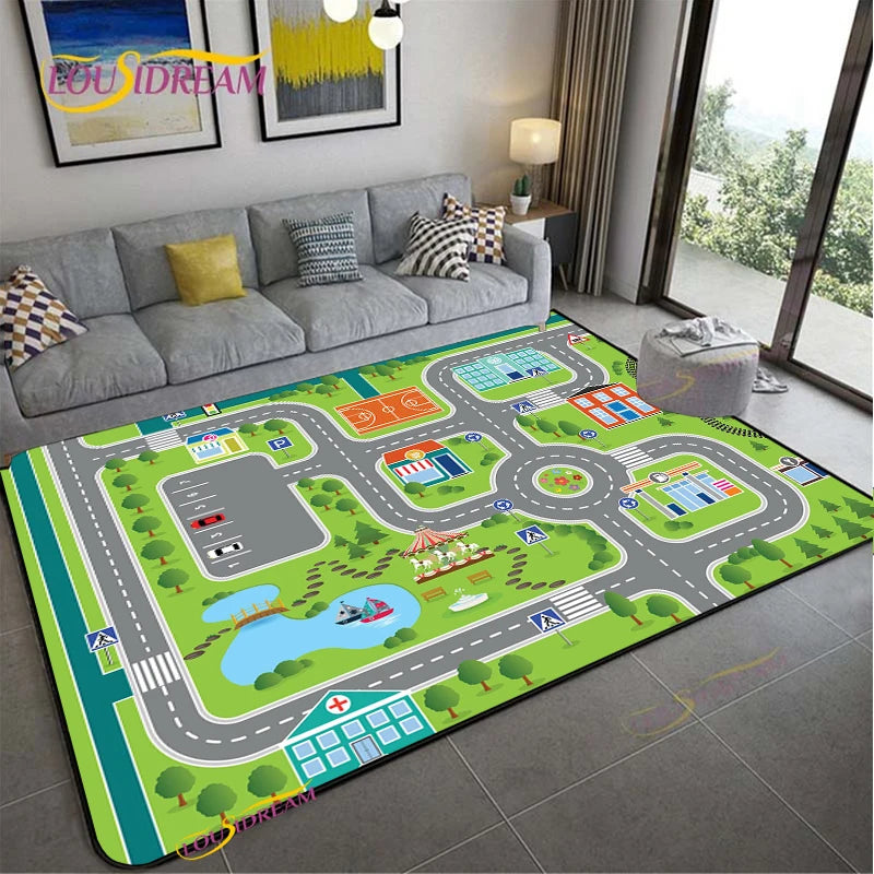 Navak Carpet Alfombra Road Traffic Rout Map Carpet Living Room Sofa Coffee Table Bedroom Rugs Kitchen Kid Play Anti-slip floor Mat Home Decor