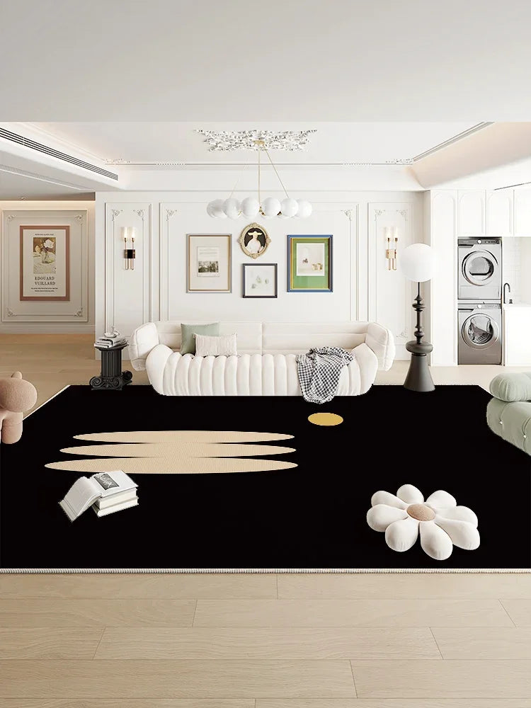 Navak Carpet Modern Luxury Bedroom Decor Bedside Carpet Large Area Black White Carpets for Living RoomPlush Rug HomeMat