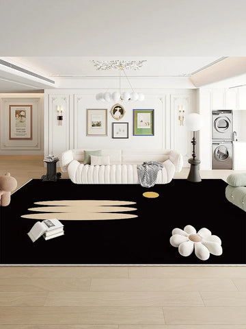 Navak Carpet Modern Luxury Bedroom Decor Bedside Carpet Large Area Black White Carpets for Living RoomPlush Rug HomeMat