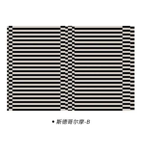 Navak Carpet Light Luxury Rugs for Bedroom Black White Plaid Living Room Decoration Carpet Fluffy Soft Study Rug Home Thicken Plush Floor Mat