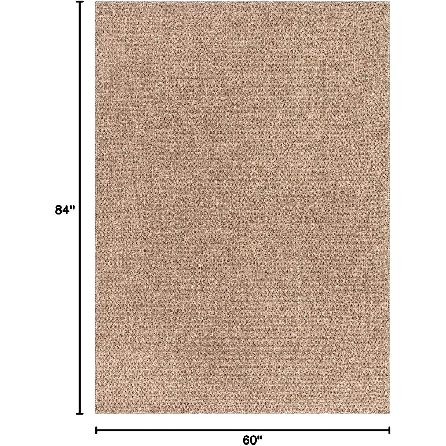 Navak Carpet Easy Jute Rug 5x7, Indoor Outdoor Natural Color Farmhouse Area Rugs for Living Room Patio and Kitchen Rug,(5 x 7)
