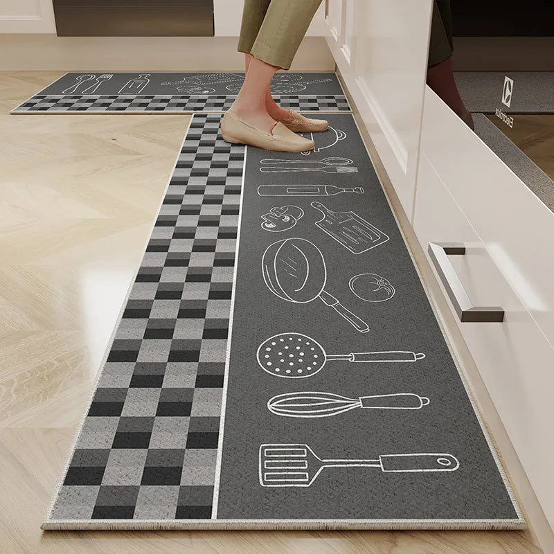 Navak Carpet Exclusive Picks 1/2PC Cartoon Easy To Manage Kitchen Floor Mat Home Long Crystal Velvet Carpet Dirt Resistant and Non-Slip Floor Mat