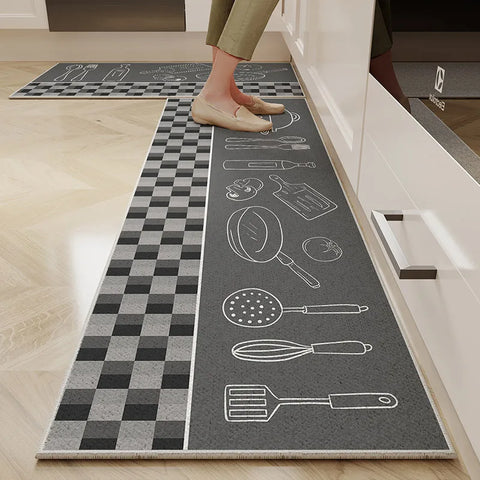 Navak Carpet Exclusive Picks 1/2PC Cartoon Easy To Manage Kitchen Floor Mat Home Long Crystal Velvet Carpet Dirt Resistant and Non-Slip Floor Mat