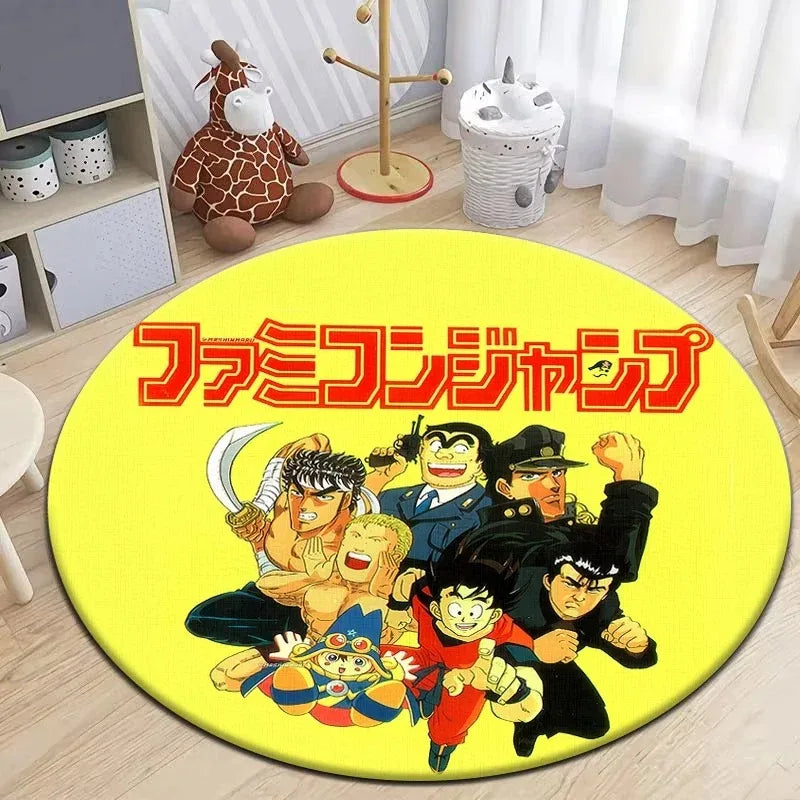 Navak Carpet Daily Picks Dragon-Ball Anime Round Carpet Non-Slip Floor Mat for Living Room Bedroom Circle Rugs Machine Washable Round Carpet Decor