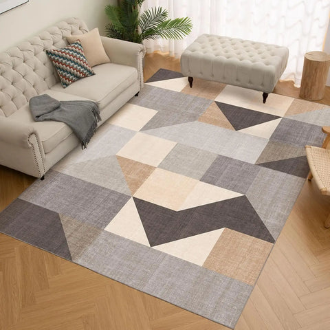 Navak Carpet HOMFINE Washable Modern Area Rug - Geometric Stylefor Living Room, Bedroom, Machine Washable Rug Soft Non Slip Non She