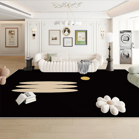 Navak Carpet Modern Luxury Bedroom Decor Bedside Carpet Large Area Black White Carpets for Living RoomPlush Rug HomeMat