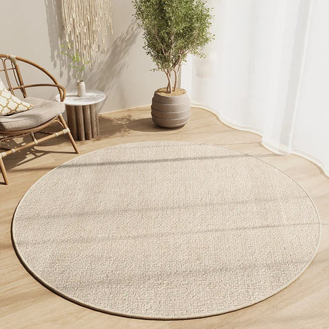 Navak Carpet Soft Imitation Cashmere Round Rug for Bedroom Living Room Study Anti-slip Easy Clean Minimalist Bedside Carpet Mat Floor Decor