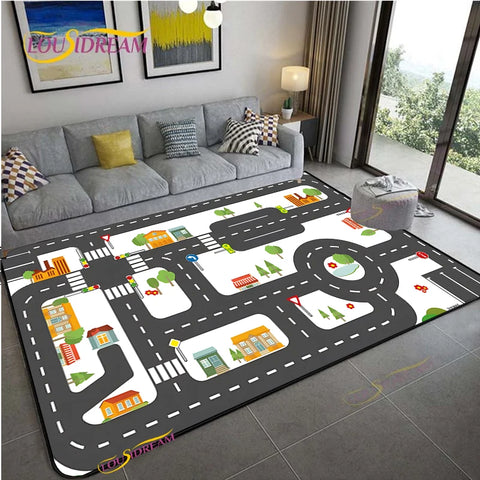 Navak Carpet Alfombra Road Traffic Rout Map Carpet Living Room Sofa Coffee Table Bedroom Rugs Kitchen Kid Play Anti-slip floor Mat Home Decor