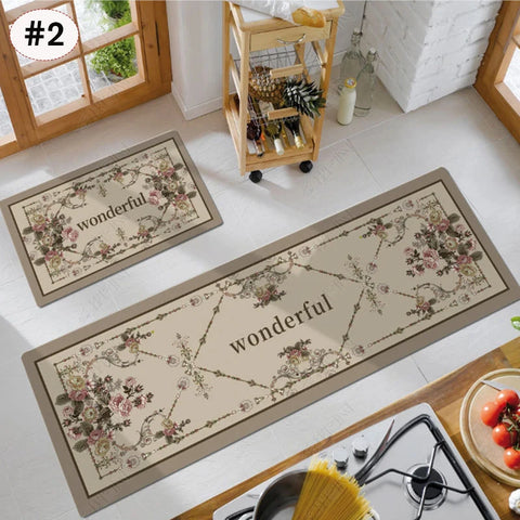 Navak Carpet Exclusive Picks American Light Luxury Water-absorbent Non-slip Dirt-resistant Foot Mat Vintage Crystal Velvet Kitchen Doorway Carpet