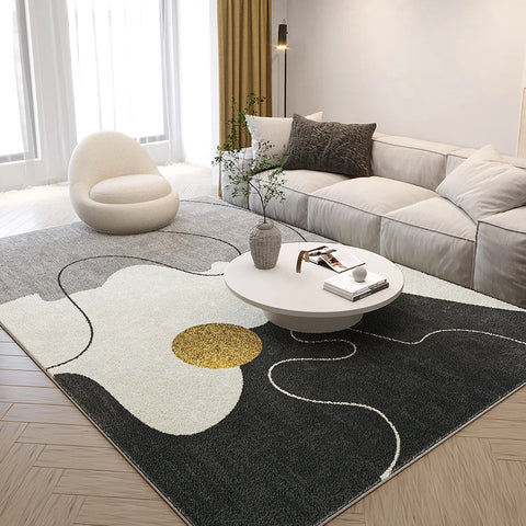 Navak Carpet Nordic Style Living Room Decoration Plush Carpet Abstract Art Design Rugs for Bedroom Simple Line Soft Rug Home Thick Floor Mat