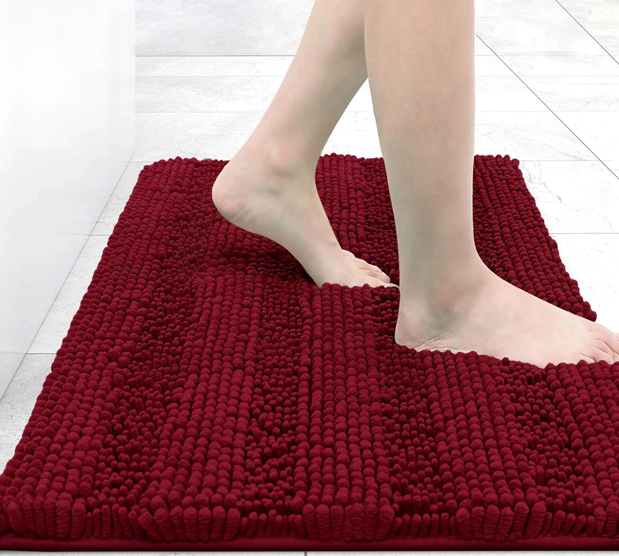 Navak Carpet Olanly Striped Bathroom Rugs Extra Thick Absorbent Bath Mats Non-Slip Soft Cozy Shower Carpet Plush Shaggy Machine Wash Bath Rug