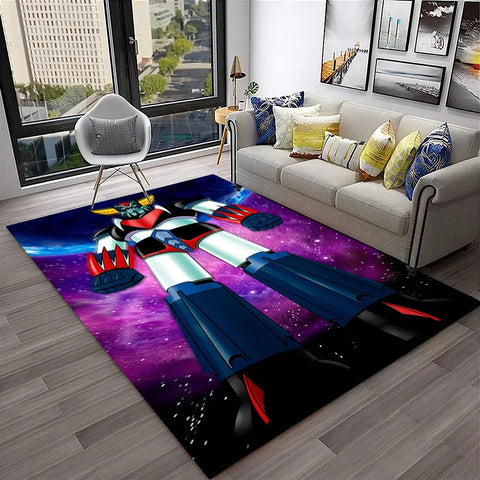 Navak Carpet 3D Cartoon UFO Robot Grendizer Anime Carpet Rug for Home Living Room Bedroom Sofa Doormat Decor,kids Area Rug Non-slip Floor Mat