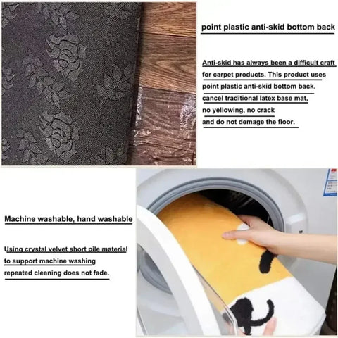 Navak Carpet Polyster Kitchen Carpet Mats for Floor Bedroom Living Room Area Rug Soft Washable Carpet Anti Slip Bathroom Entrance Doormat