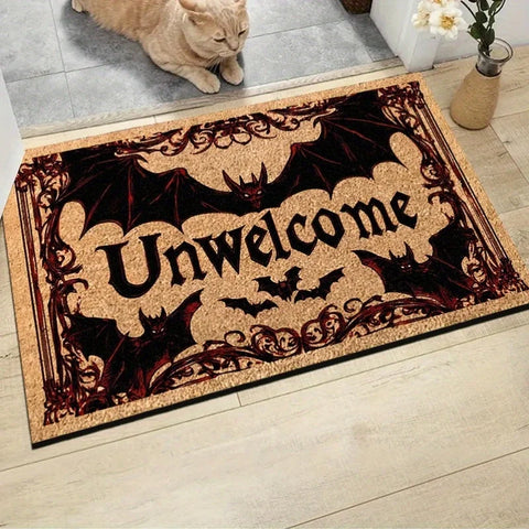 Navak Carpet Exclusive Picks Halloween Carpet Bat Unwelcome Personality Carpet Door Mat Non-Slip Floor Mat Dark Series Outdoor Carpet Home Decoration