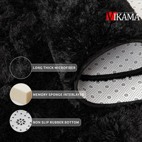 Navak Carpet Exclusive Picks black Area Plush for Bedroom, Living Room Fluffy Rug, Large Area Rug Shag Shaggy Carpet Soft Plush Furry Bedside Rug
