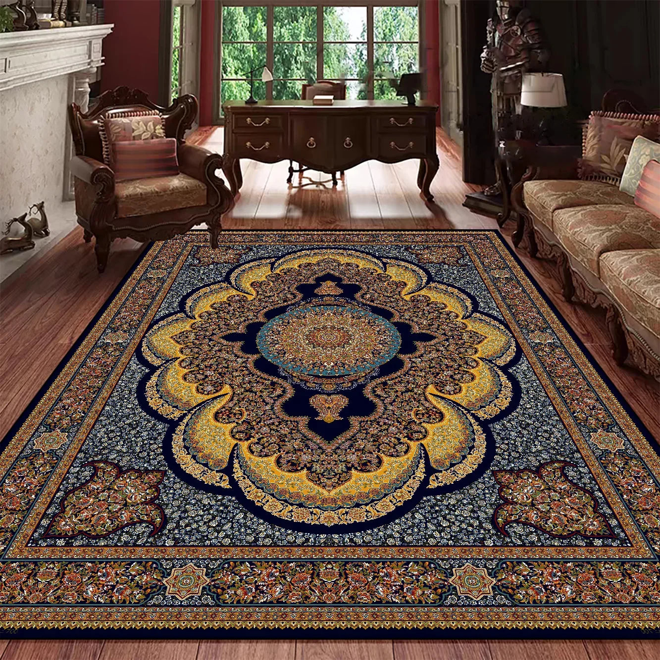 Navak Carpet Classic Persian Style Luxury Rug Elegant Washable Carpet for Living Room Bedroom Sophisticated Home Decor Floor Mat Kitchen Mat