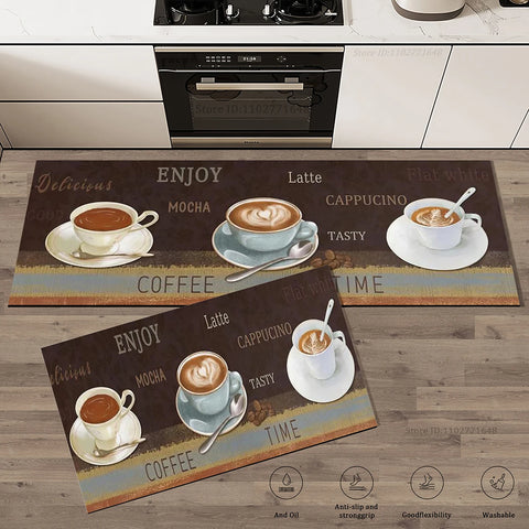 Navak Carpet Coffee Kitchen Rugs Non-Slip Absorbent Bedroom Luxury Entrance Doormat Washable Anti Fatigue Carpet Long Large Waterproof Mat