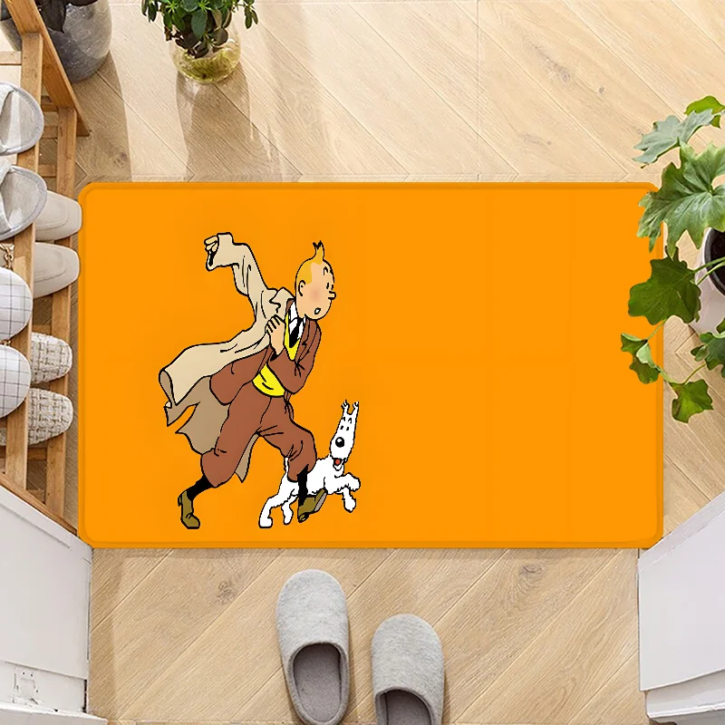 Navak Carpet The Adventures of Tintins Door Mat Entrance Non-slip Doormat Washable Kitchen Carpet Hallway Rugs Bathroom Bath Door Mats