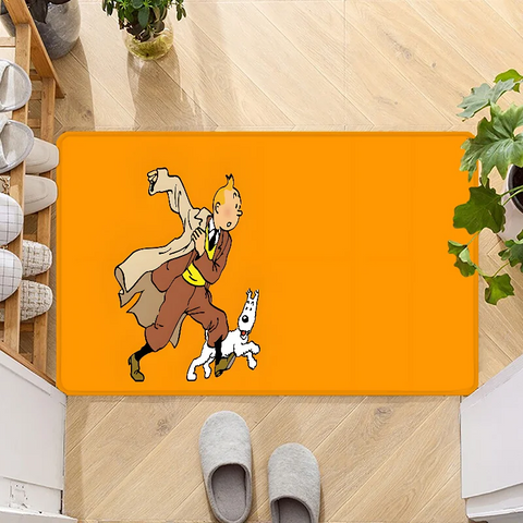 Navak Carpet The Adventures of Tintins Door Mat Entrance Non-slip Doormat Washable Kitchen Carpet Hallway Rugs Bathroom Bath Door Mats