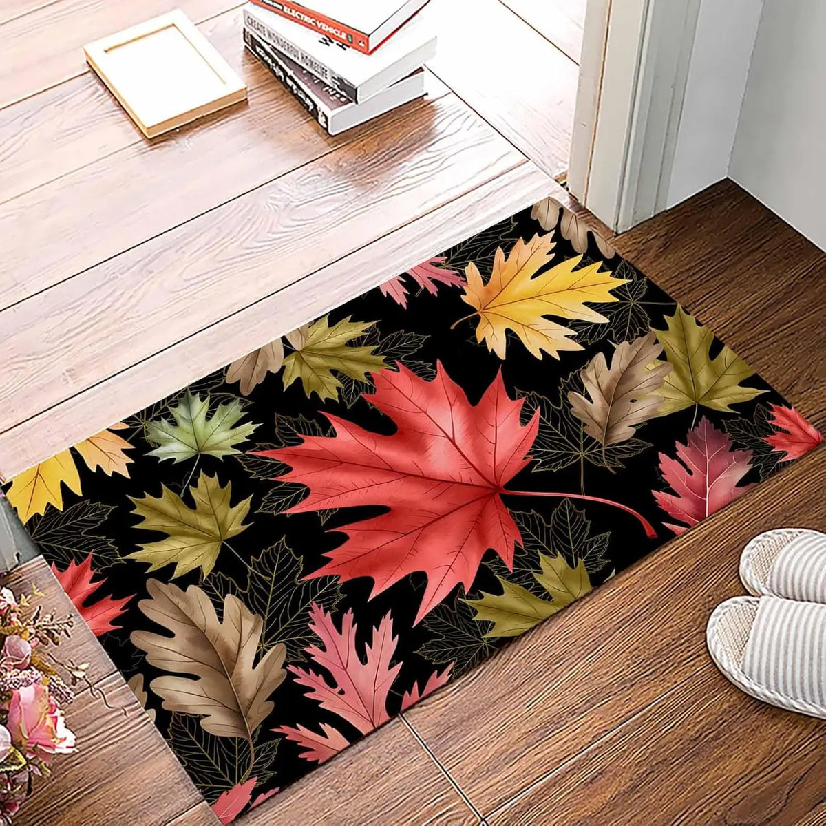 Navak Carpet Fall Maple Leaves Welcome Entrance Doormat Home Decor Kitchen Corridor Balcony Rugs Front Door Mat Bath Non-Slip Floor Mat