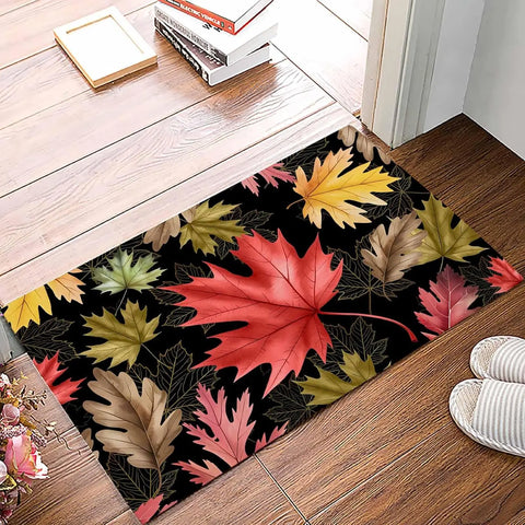 Navak Carpet Fall Maple Leaves Welcome Entrance Doormat Home Decor Kitchen Corridor Balcony Rugs Front Door Mat Bath Non-Slip Floor Mat