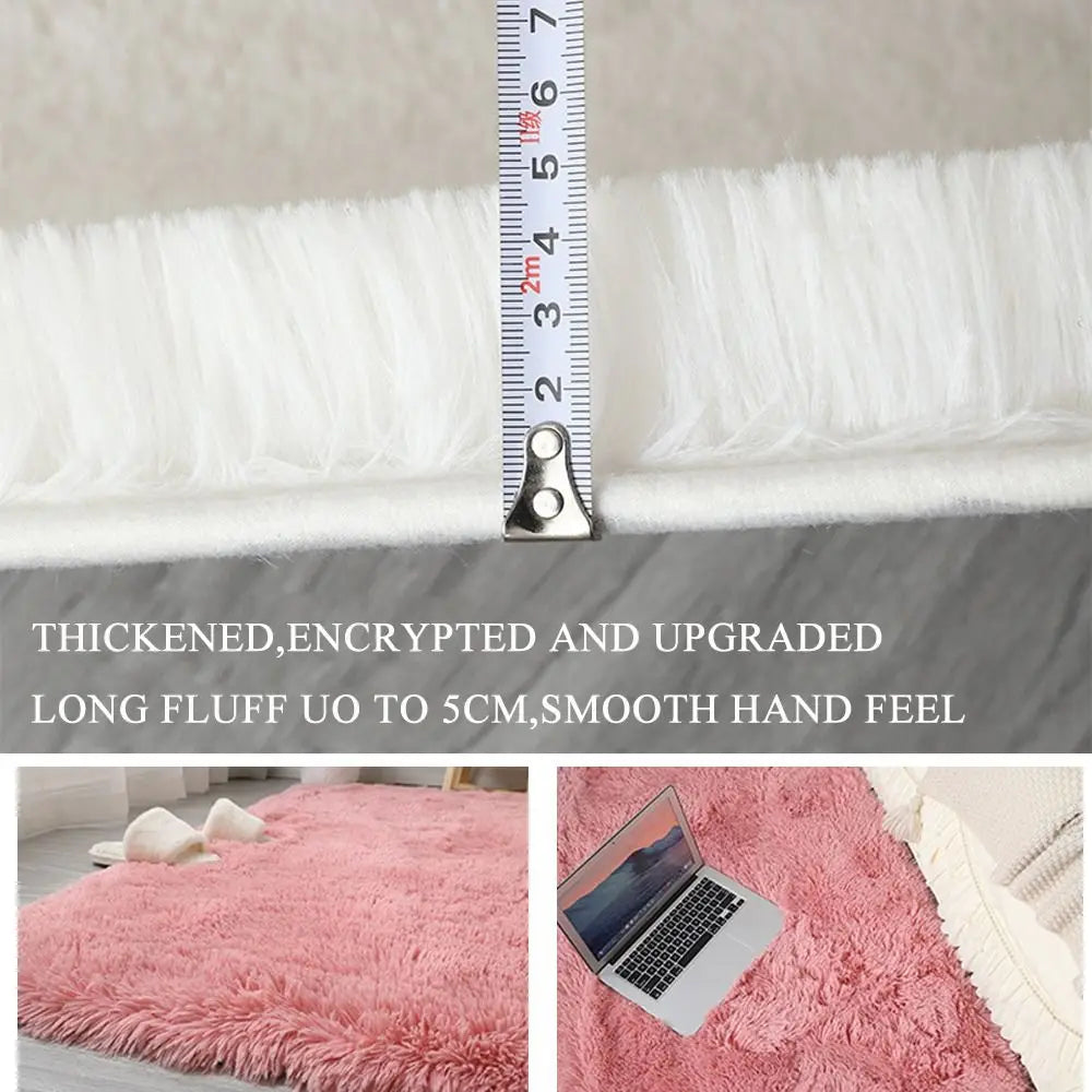 Navak Carpet Bedside Rugs For Children's Room Cute Girls Floor Soft Mat Living Room Decoration White Fluffy Large Kids Pink Bedroom Carpet