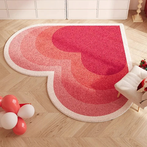 Navak Carpet Heart Shape Rugs for Bedroom Fluffy Soft Bedside Floor Mat Thick Plush Living Room Decoration Red Carpet Washable Cloakroom Rug