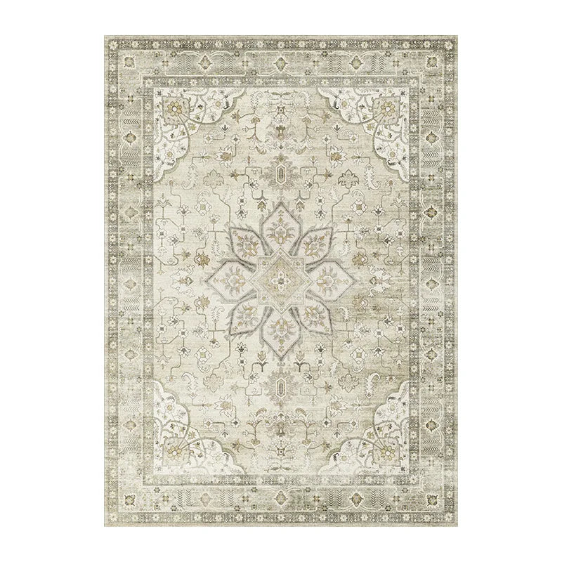 Navak Carpet Green Badge Carpet Elegant Persian Rugs Living Room Bedroom Decorative Carpets Non-slip Soft Prayer Rug Machine Washable Carpet