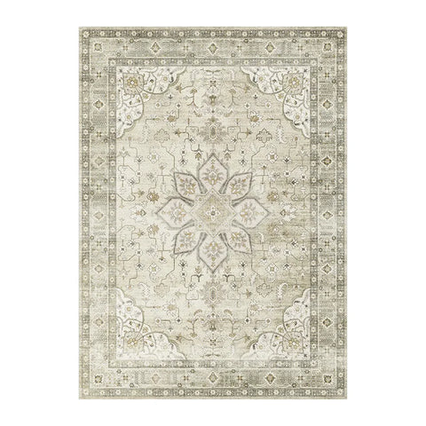 Navak Carpet Green Badge Carpet Elegant Persian Rugs Living Room Bedroom Decorative Carpets Non-slip Soft Prayer Rug Machine Washable Carpet