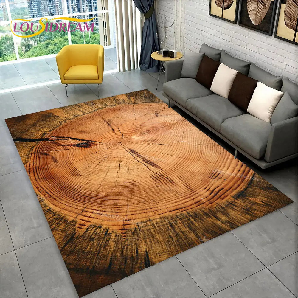 Navak Carpet 3D HD Wood Grain Retro Area Rug Large,Carpet Rug for Home Living Room Kids Bedroom Sofa Doormat Decor,Kitchen Non-slip Floor Mat