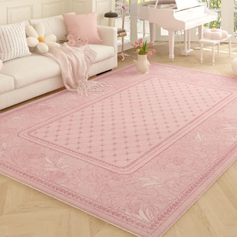 Navak Carpet Korean Minimalist Area Rug – Thick  Blush Pink Living Room Carpet, Oversized Bedroom Floor Mat, Soft & Cozy
