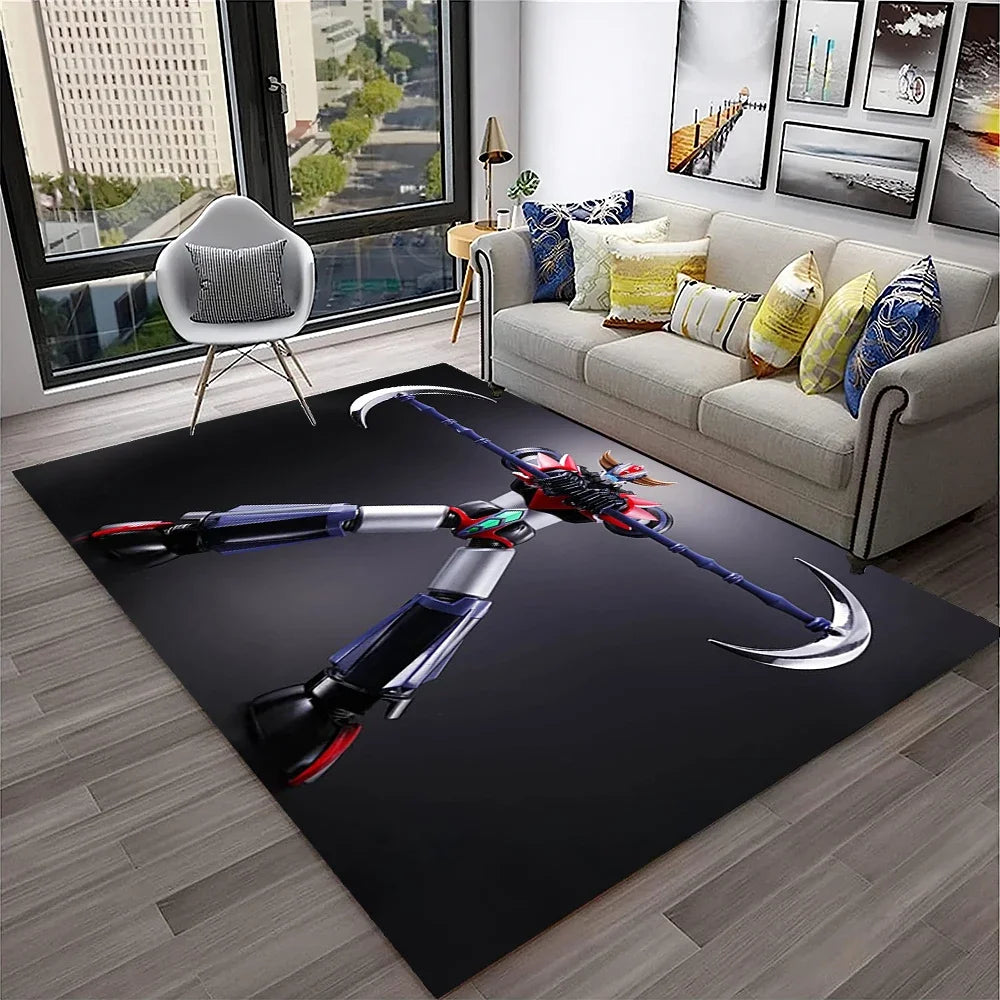 Navak Carpet 3D Cartoon UFO Robot Grendizer Anime Carpet Rug for Home Living Room Bedroom Sofa Doormat Decor,kids Area Rug Non-slip Floor Mat